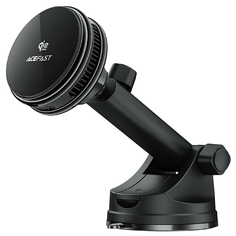 ACEFAST D67 Qi2 25 W kabelloses Schnellladegerät mit Kühlfunktion und Saugnapf-Handyhalterung – Schwarz