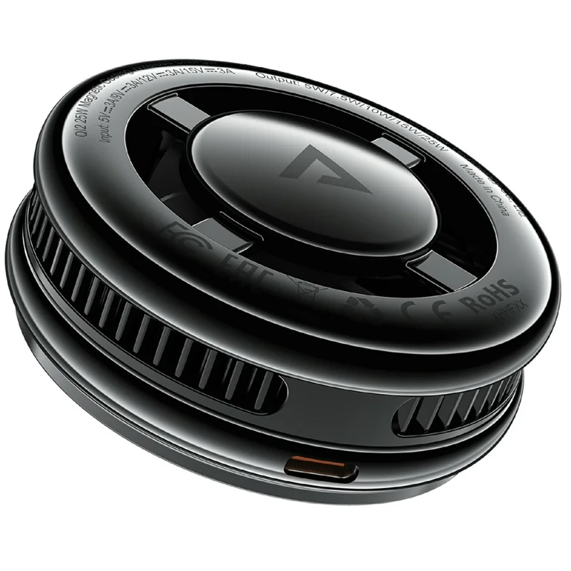 ACEFAST E47 QI2 25 W Magnetisches Kühl- und Kabelloses Ladegerät, Schneller Handykühler für Gaming – Schwarz