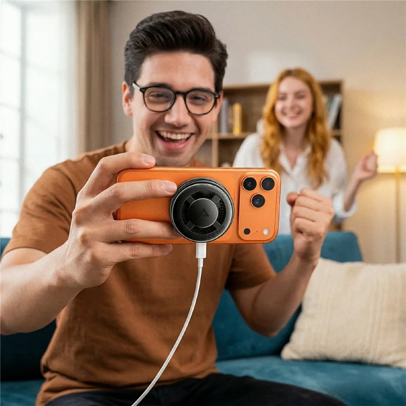 ACEFAST E47 QI2 25 W Magnetisches Kühl- und Kabelloses Ladegerät, Schneller Handykühler für Gaming – Schwarz