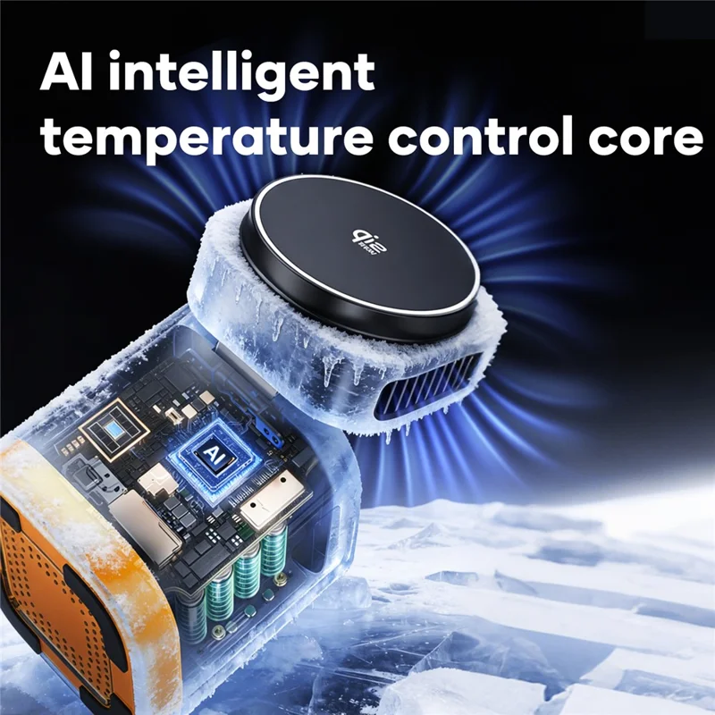 JJT-C53 5-in-1 Magnetic Wireless Charger Semiconductor Cooling System Qi2.2 25W Fast Charging Stand with Built-in Type-C Cable - Black