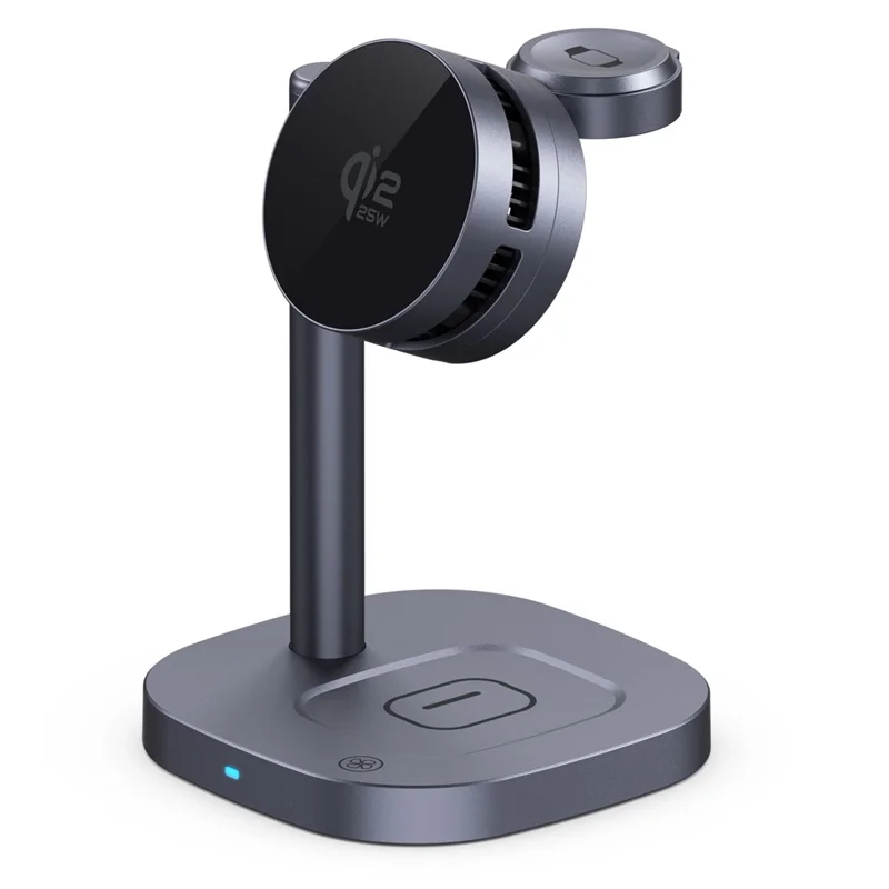 B-36 3 in 1 Magnetic Wireless Charger for iPhone / Apple Watch / AirPods TEC Cooling Qi2.2 25W Fast Charging Dock - Black