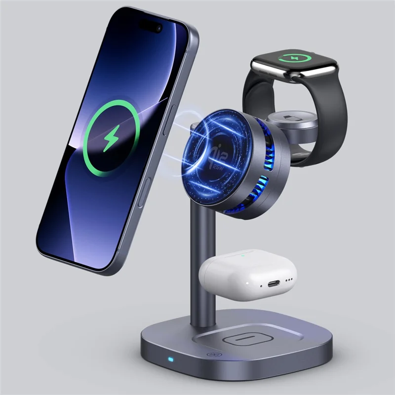 B-36 3 in 1 Magnetic Wireless Charger for iPhone / Apple Watch / AirPods TEC Cooling Qi2.2 25W Fast Charging Dock - Black