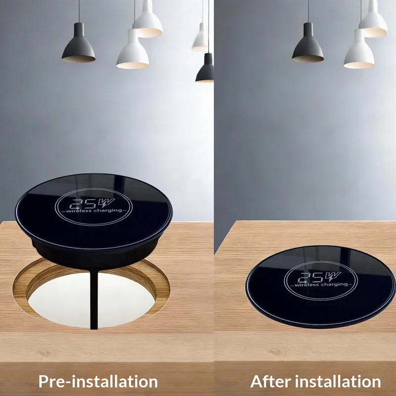 QR02 Qi2.2 25W Magnetic Wireless Charger Embedded Desktop Car Mount Charging Pad - Black