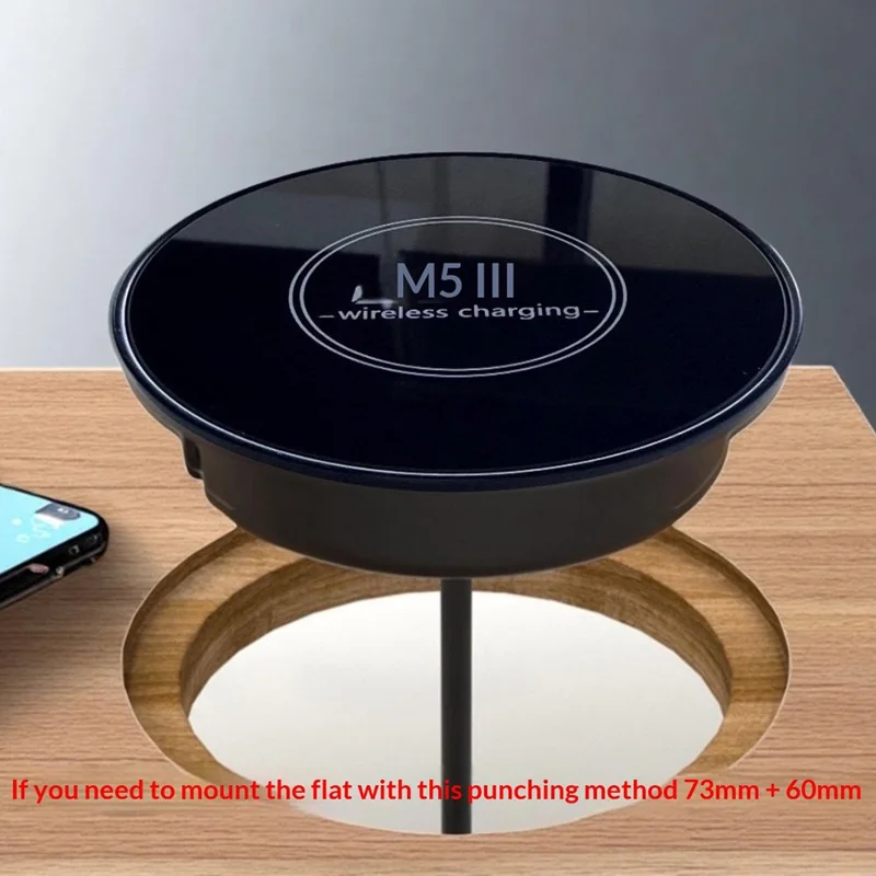 QR02 Qi2.2 25W Magnetic Wireless Charger Embedded Desktop Car Mount Charging Pad - Black