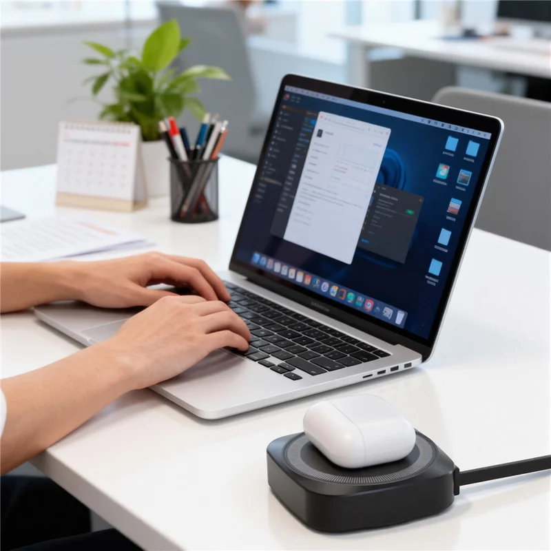 Qi2.2 25W Magnetic Wireless Charger with 70cm Retractable USB-C Cable for iPhone / Samsung / Google Pixel / AirPods Fast Charging Pad - Black