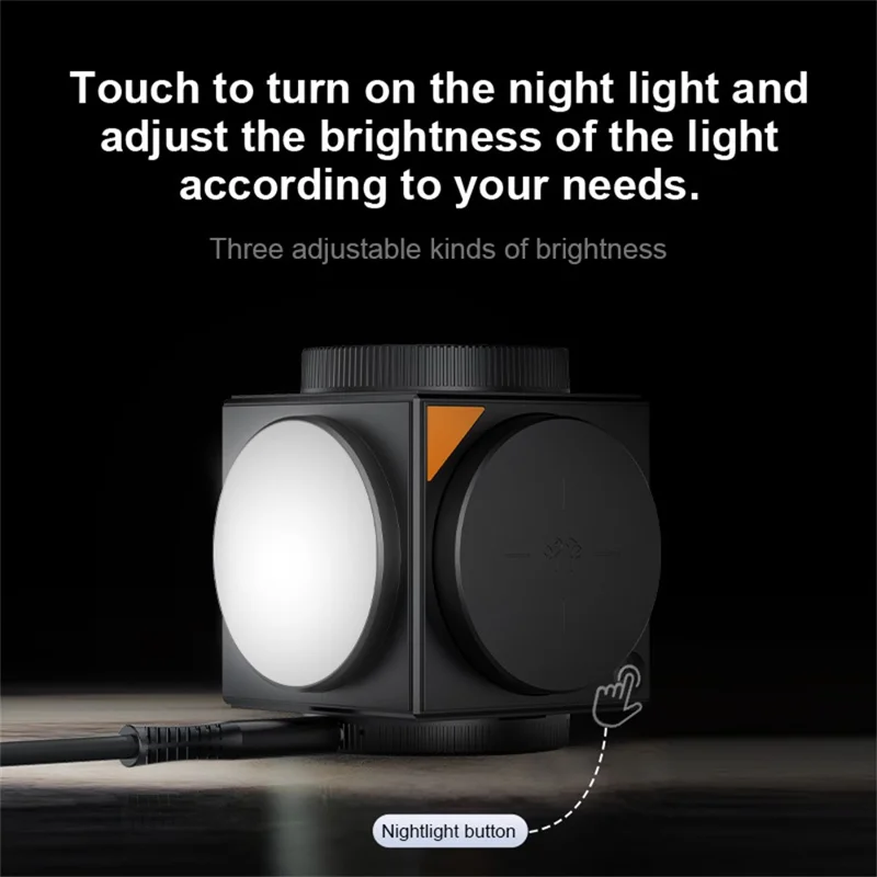 A8 3 in 1 Wireless Charger Magnetic 15W Fast Charging Stand with Clock Night Light for Phone Watch Earbuds - Black