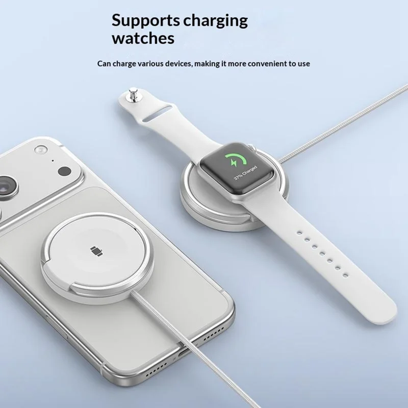 HYD-003 25W Magnetic Wireless Charger with Stand for Smartphone and Smartwatch - White