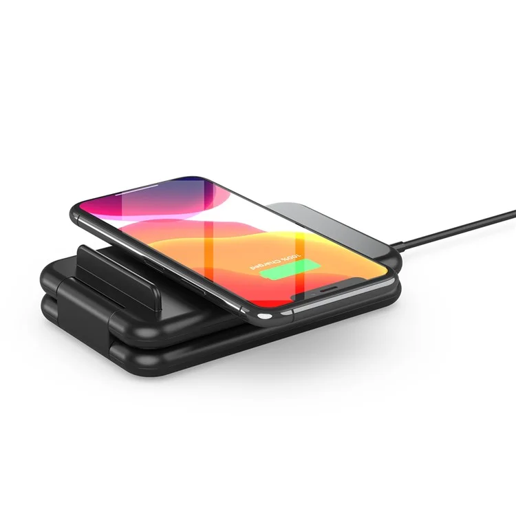 B-13 3-en-1 15W Chargeur Sans Fil du Support de Téléphone Portable Téleannard Pliable Pour la Montre Apple Watch / AirPods - le Noir