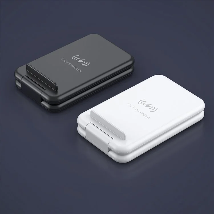 B-13 3-en-1 15W Chargeur Sans Fil du Support de Téléphone Portable Téleannard Pliable Pour la Montre Apple Watch / AirPods - le Noir