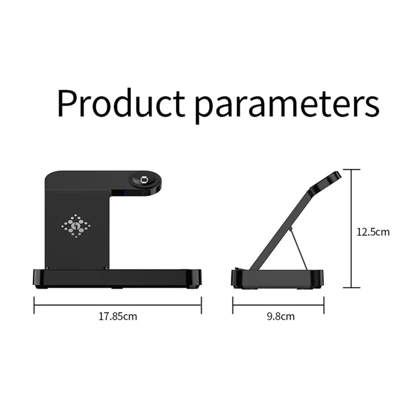 B-18 4 in 1 Folding Charging Dock Magnetic Wireless Charger with USB Output for Smartphone / Smart Watch / Earphones - White