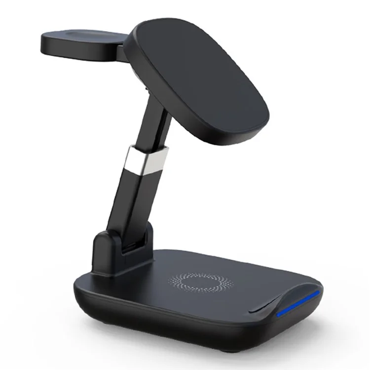 YF-T9 3-in-1 15W Magnetischer Drahtloser Ladegerät Mobiltelefon Smartwatch Earphone Fast Lading Dock Ständer - Schwarz