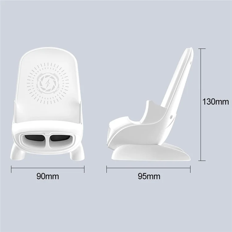 S88 Magnetic Adapter Design 15W Wireless Charging Stand Holder Wireless Charger Sound Amplifier Function - White