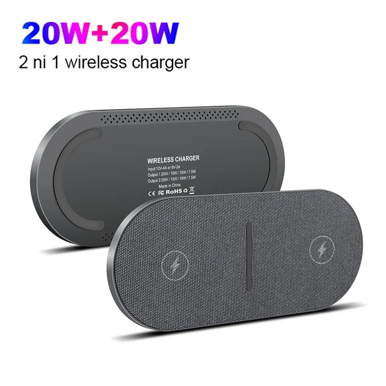 B513 2 en 1 Pavé de Charge Sans Fil Pour Iphone / Airpods Pro Dual 20W Fast Charger Mat Qi Station