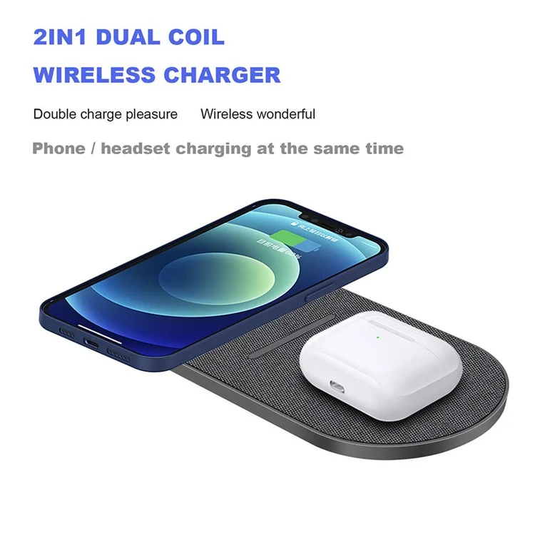 B513 2 en 1 Pavé de Charge Sans Fil Pour Iphone / Airpods Pro Dual 20W Fast Charger Mat Qi Station