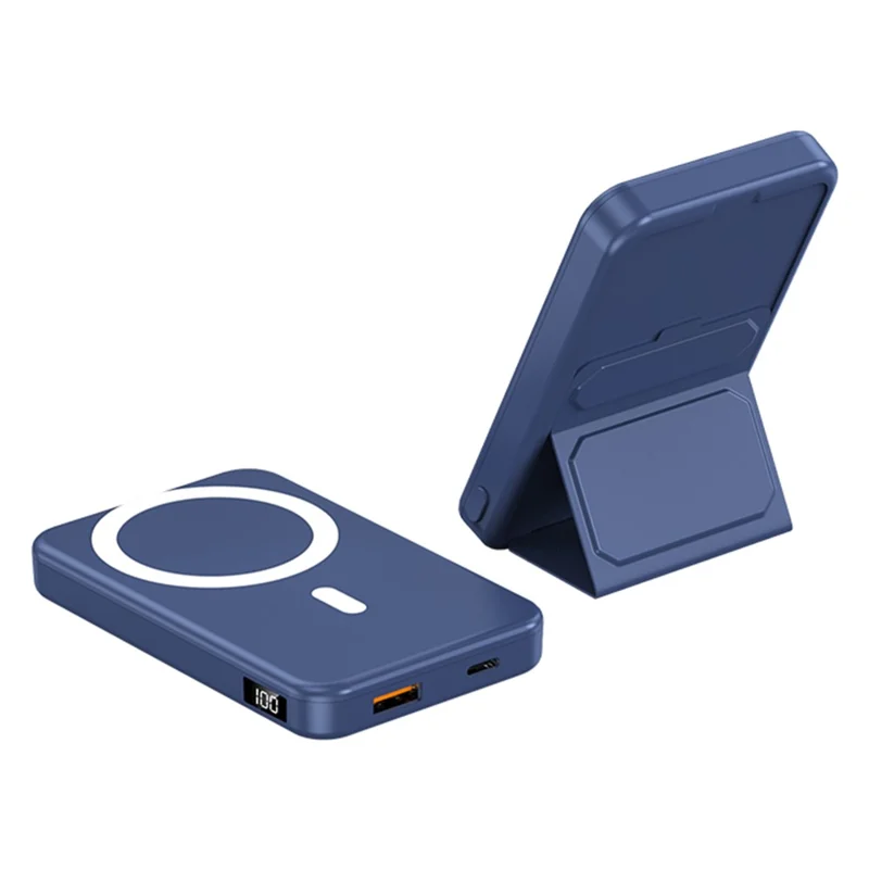 JJT-A27-1 10000mAh Power Bank Type-C + USB-A Dual Output 15W Magnetic Wireless Charging Battery Pack (iSmartWare Solution) - Sapphire
