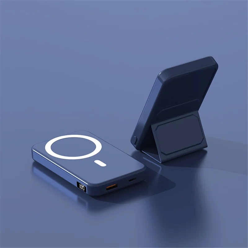 JJT-A27-1 10000mAh Power Bank Type-C + USB-A Dual Output 15W Magnetic Wireless Charging Battery Pack (iSmartWare Solution) - Sapphire