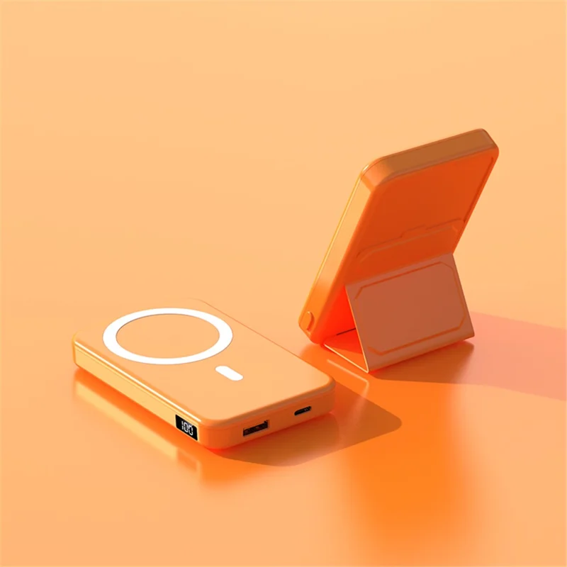 JJT-A27-1 10000mAh Power Bank Type-C + USB-A Dual Output 15W Magnetic Wireless Charging Battery Pack (iSmartWare Solution) - Orange