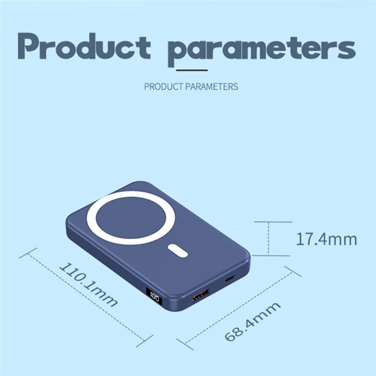 JJT-A27-1 10000mAh Power Bank Type-C + USB-A Dual Output 15W Magnetic Wireless Charging Battery Pack (iSmartWare Solution) - Purple