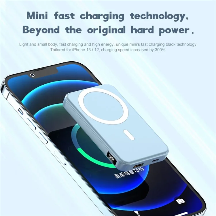 JJT-A27-1 10000mAh Power Bank Type-C + USB-A Dual Output 15W Magnetic Wireless Charging Battery Pack (iSmartWare Solution) - Purple