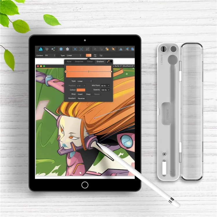 2-в-1 портативное беспроводное зарядное устройство для Apple Pencil (2-го поколения) / (1-го поколения) Беспроводная / Проводная зарядная коробка со встроенной батареей