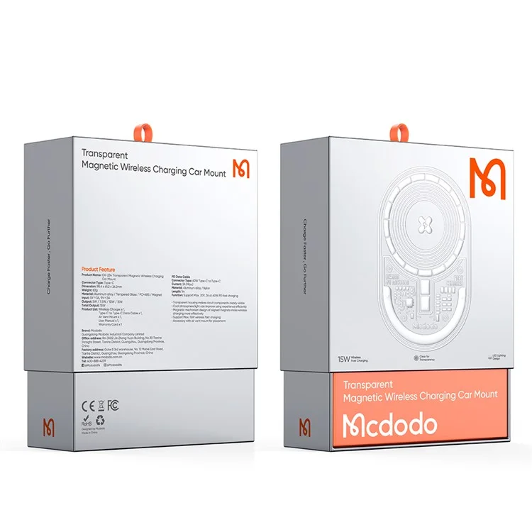 Mcdodo CH-2340 Prism-serie Magnetic Wireless Ladegerät Autohalterung Luft Entlüftungsclip-ladeklasse, Dunkelgrau