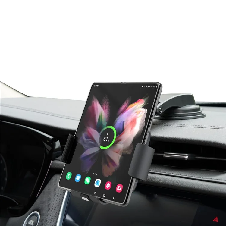 S10 For Samsung Galaxy Fold Foldable Screen Phone Holder Car Mount Coil Electromagnetic Induction Wireless Charger