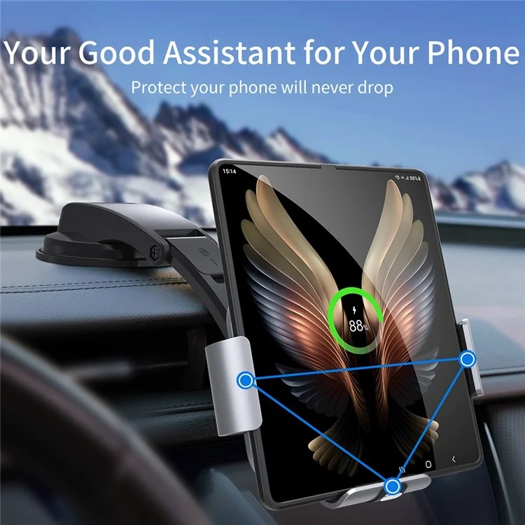 Suporte para celular S8 dobrável, grampo para carro, carregador sem fio por indução eletromagnética para Samsung Galaxy Fold