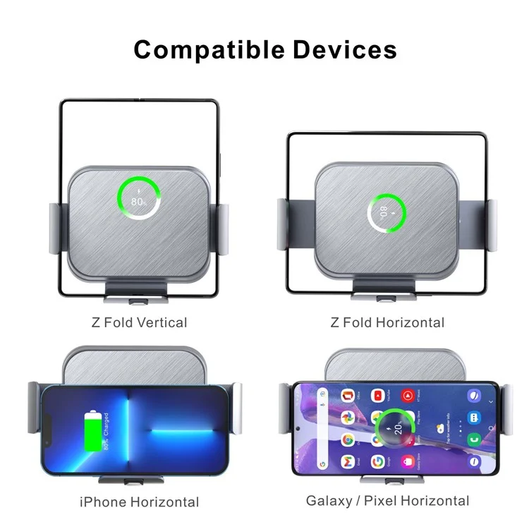 Suporte para celular S8 dobrável, grampo para carro, carregador sem fio por indução eletromagnética para Samsung Galaxy Fold