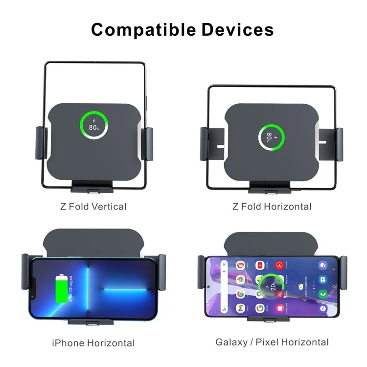 S7 Wireless Charger Coil Electromagnetic Induction Clamp Car Mount for Samsung Galaxy Fold
