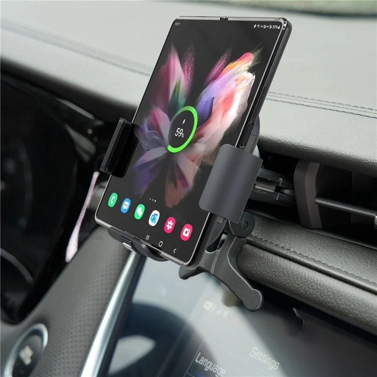 S7 Wireless Charger Coil Electromagnetic Induction Clamp Car Mount for Samsung Galaxy Fold