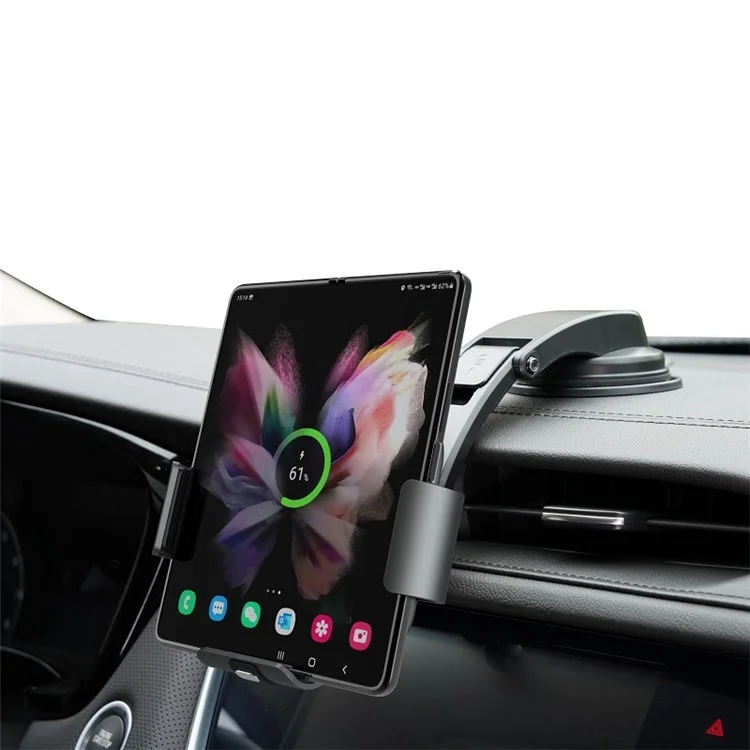 S3 Coil Electromagnetic Induction Wireless Charger Car Holder Foldable Phone Clamp Mount for Samsung Galaxy Fold