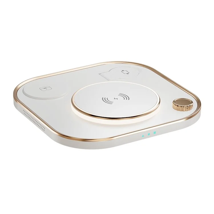 X3 15W Fast Charging 3-in-1 Wireless Charger für Mobiltelefone, Uhren, Kopfhörer Kabellose Ladestation (Basisversion) - Weiß
