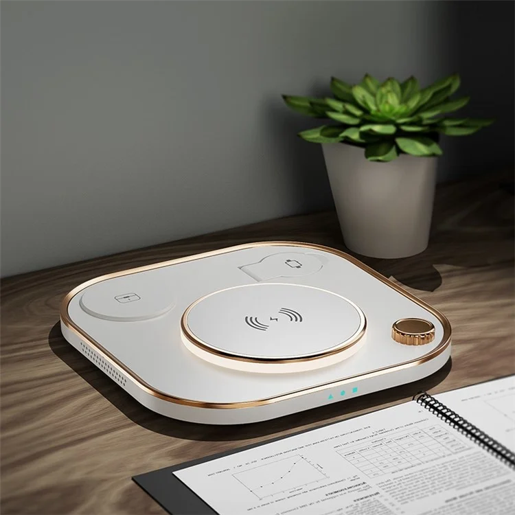 X3 15W Fast Charging 3-in-1 Wireless Charger für Mobiltelefone, Uhren, Kopfhörer Kabellose Ladestation (Basisversion) - Weiß