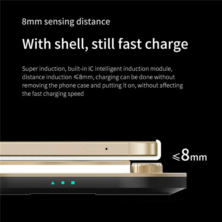 X3 15W Fast Charging 3-in-1 Wireless Charger für Mobiltelefone, Uhren, Kopfhörer Kabellose Ladestation (Basisversion) - Weiß