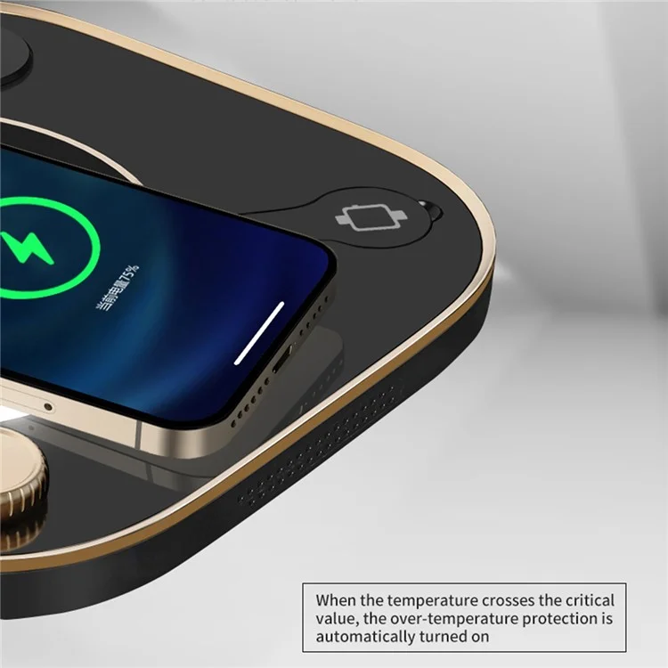 X3 15W Fast Charging 3-in-1 Wireless Charger für Mobiltelefone, Uhren, Kopfhörer Kabellose Ladestation (Basisversion) - Weiß