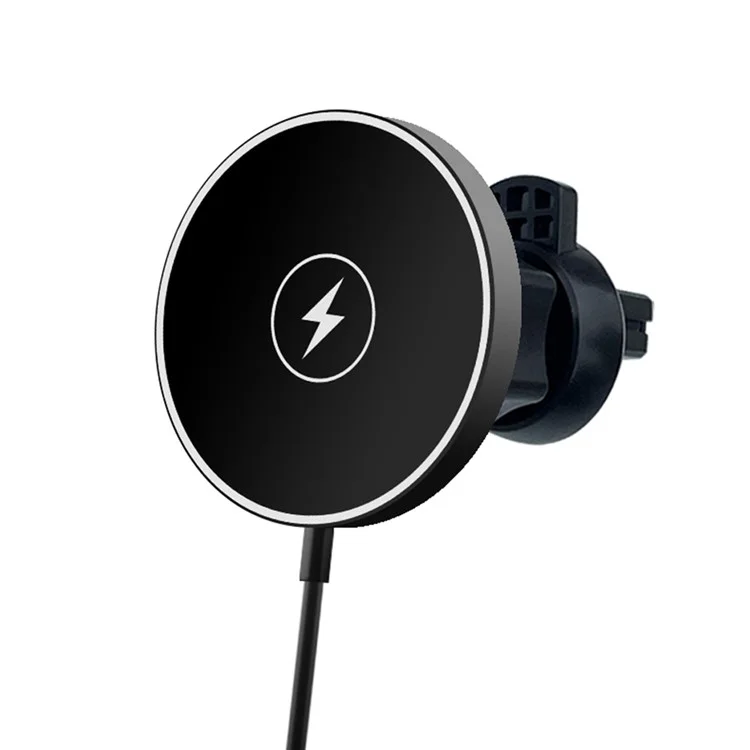 C12 15W Car Magnetic Wireless Charger Air Vent Mount Phone Fast Charging Bracket for iPhone 14 / 13 / 12 Series
