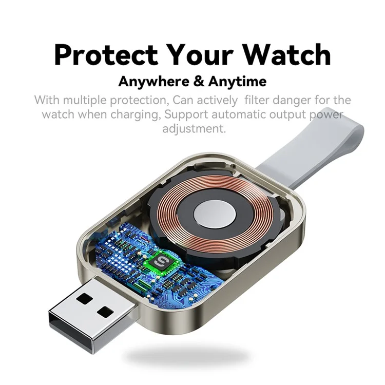 ESSAGER для Apple Watch Портативное беспроводное зарядное устройство Смарт-часы Зарядная док-станция - Мужской разъем Type-C