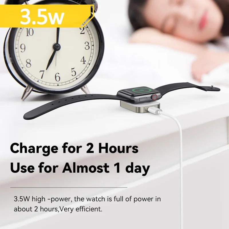 ESSAGER For Apple Watch Portable Wireless Charger Smartwatch Charging Dock - USB-A Male