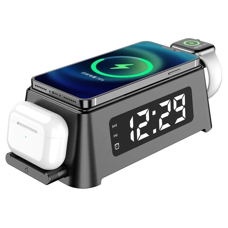 T40 Smart Multifonction LED Digital Alarm Téléphone Téléphone Chargeur Sans Fil D'écouteur