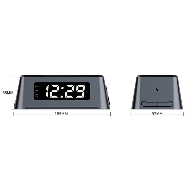 T40 Smart Multifonction LED Digital Alarm Téléphone Téléphone Chargeur Sans Fil D'écouteur