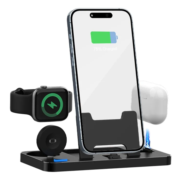 Chargeur de téléphone de bureau 3-en-1 GY-Z17 15W, support de charge sans fil pour Apple Watch / AirPods / iPhone