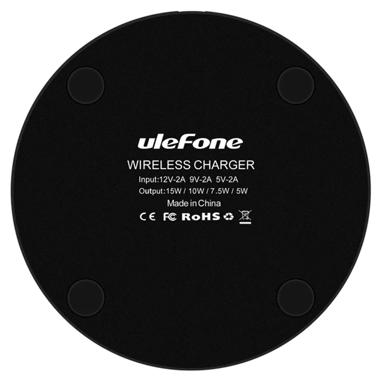 ULEFONE UF005 Carregador Sem Fio Redondo 15W Máx Carregador Sem Fio Rápido 6,5 mm Ultra Fino Compacto Carregador de Telefone