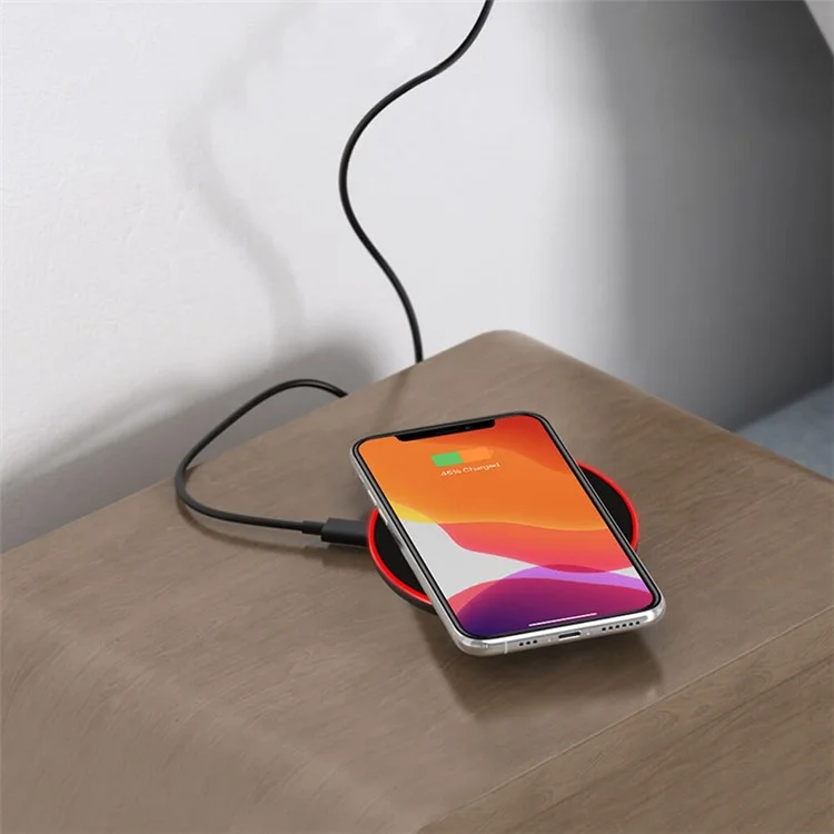 ULEFONE UF005 Carregador Sem Fio Redondo 15W Máx Carregador Sem Fio Rápido 6,5 mm Ultra Fino Compacto Carregador de Telefone