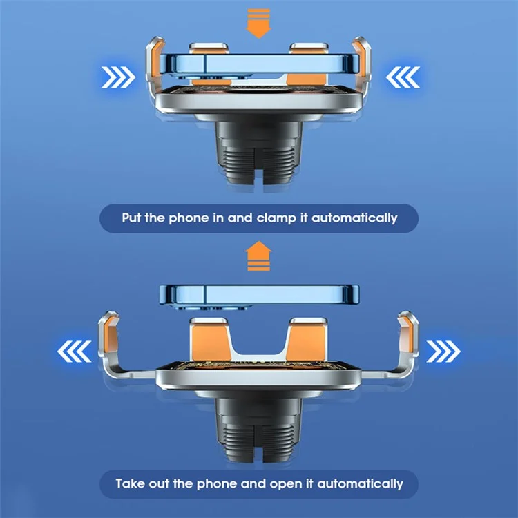 C10 Infrared Sensor Transparent Car Air Vent Wireless Charger 15W Fast Charger Phone Mount Holder for Car Navigation - Blue