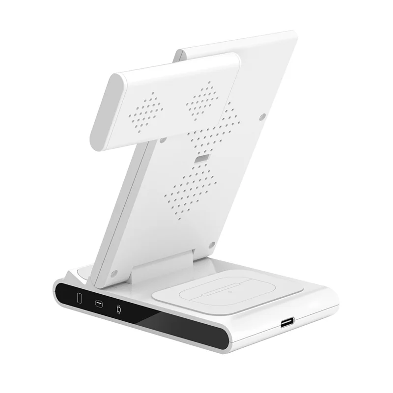X1 3-in-1 Folding Wireless Charger for iPhone  /  iWatch  /  AirPods Portable Fast Charging Stand - White