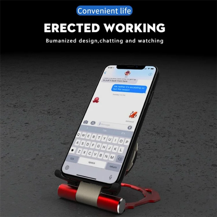 Chargeur sans fil pliable en alliage d'aluminium pour téléphone portable, support de rotation à 180 degrés avec câble micro USB