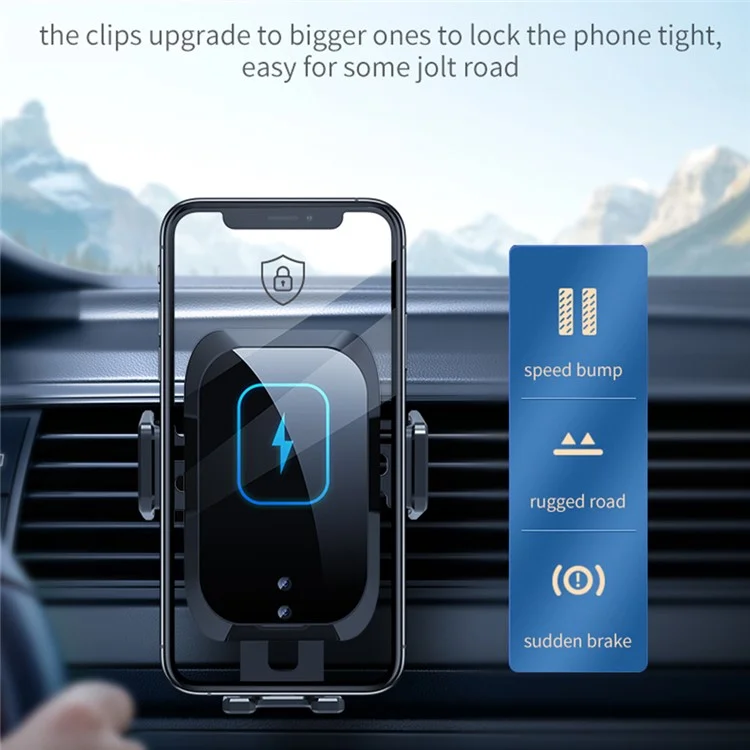 X11 Auto-Wireless-Ladegerät Handyhalterung mit Lüftungshalterung, Zigarettenanzünder-Ladegerät, 3-Achsen 15-W-Autoladegerät (ohne Kondensator)