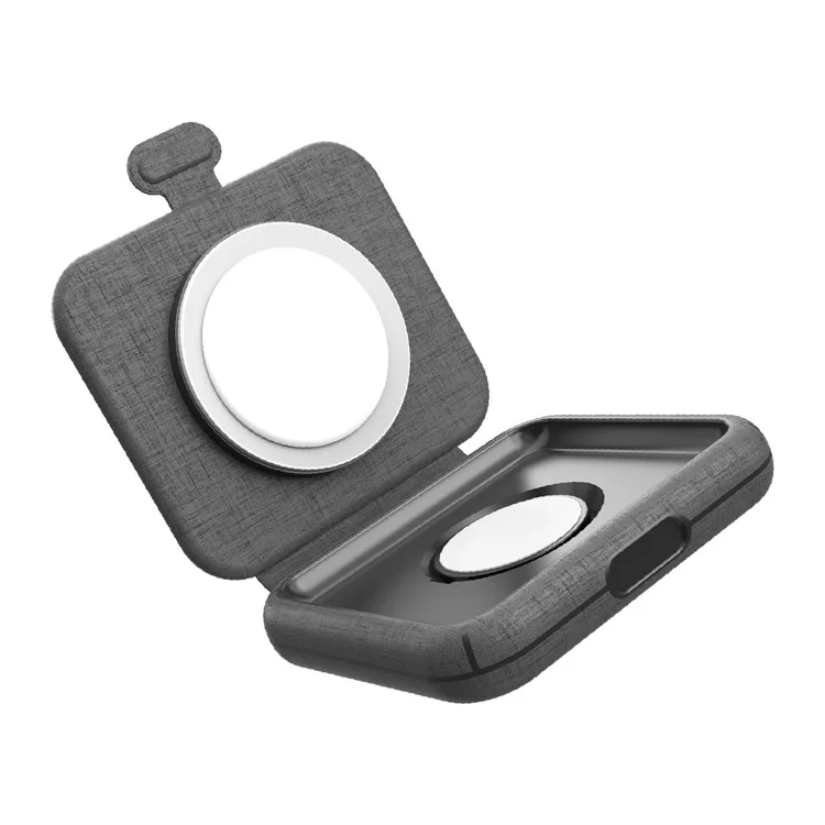 MOMAX Q.Mag Go Chargeur sans fil magnétique pliable 2-en-1 20 W, Chargeur portable pour téléphone pour iWatch (certifié MFM + MFW, gris foncé)