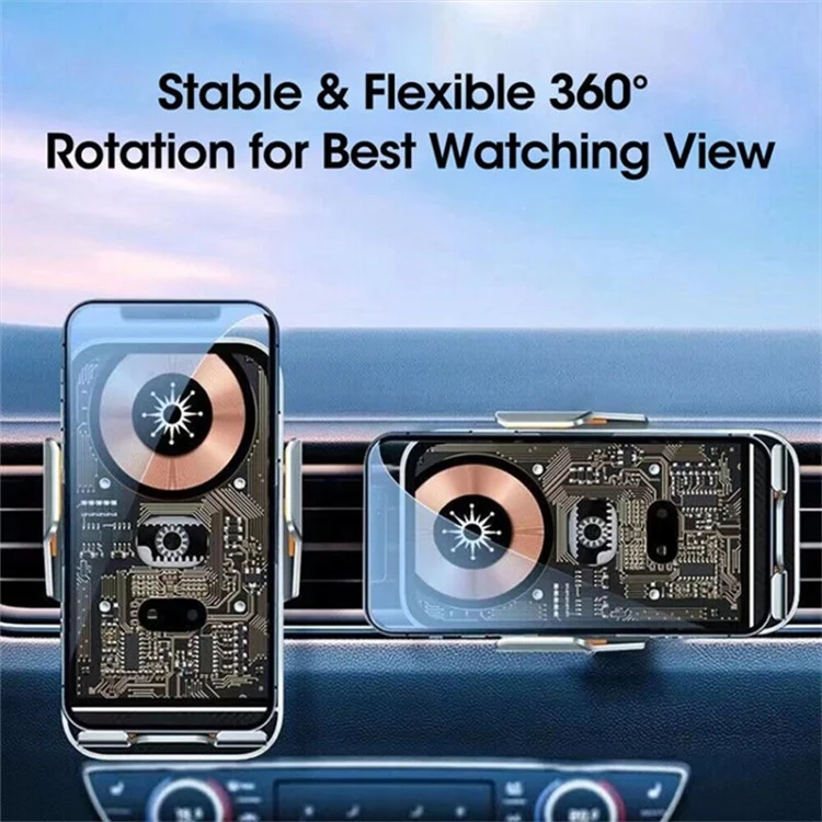WEKOME WP-U204 15W Car Wireless Charger Intelligent Automatic Induction Air Vent Transparent Phone Holder