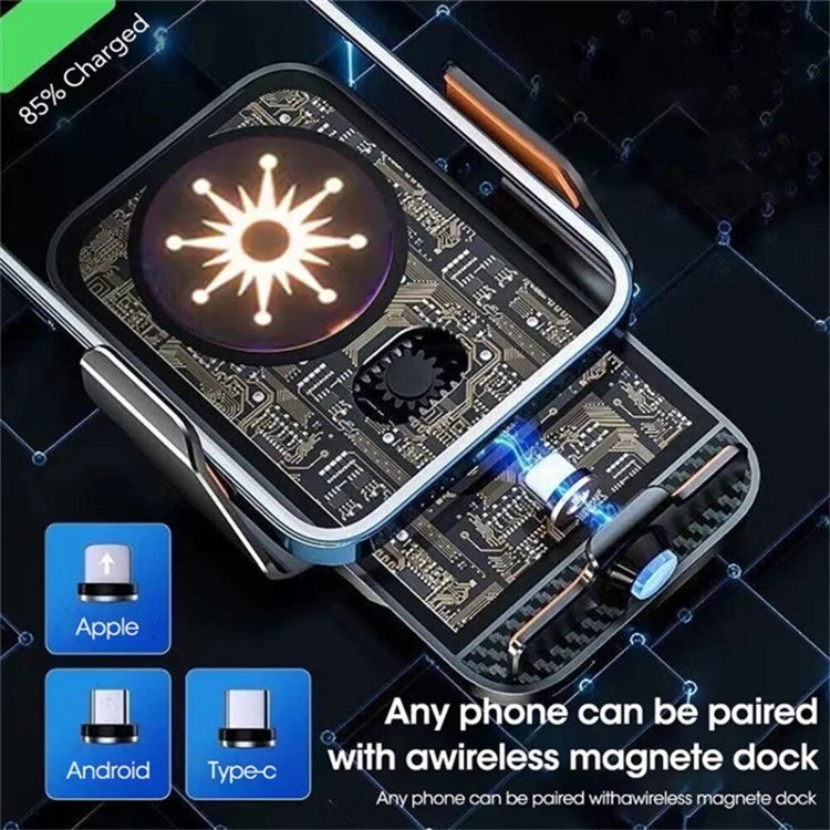 WEKOME WP-U204 15W Car Wireless Charger Intelligent Automatic Induction Air Vent Transparent Phone Holder